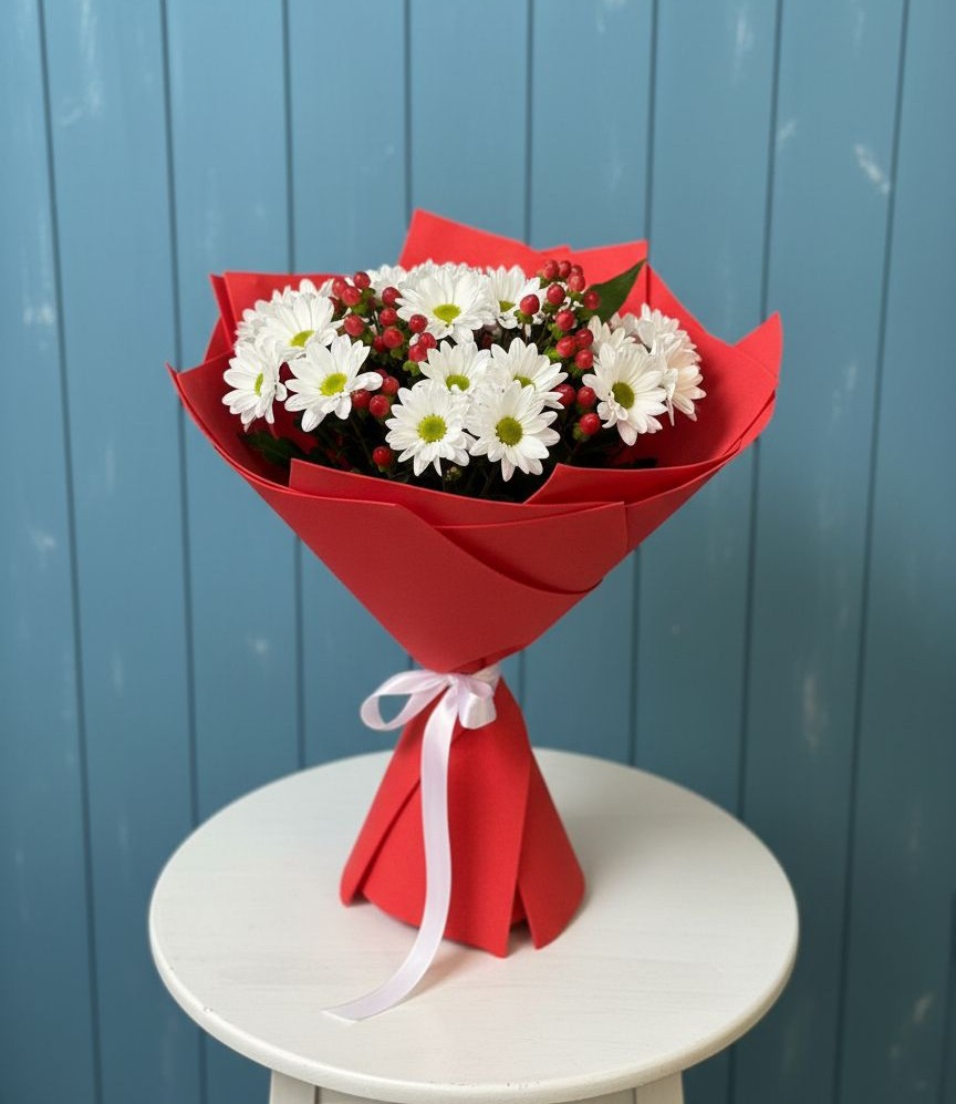 Букет цветов из: Хризантемы в Темпы