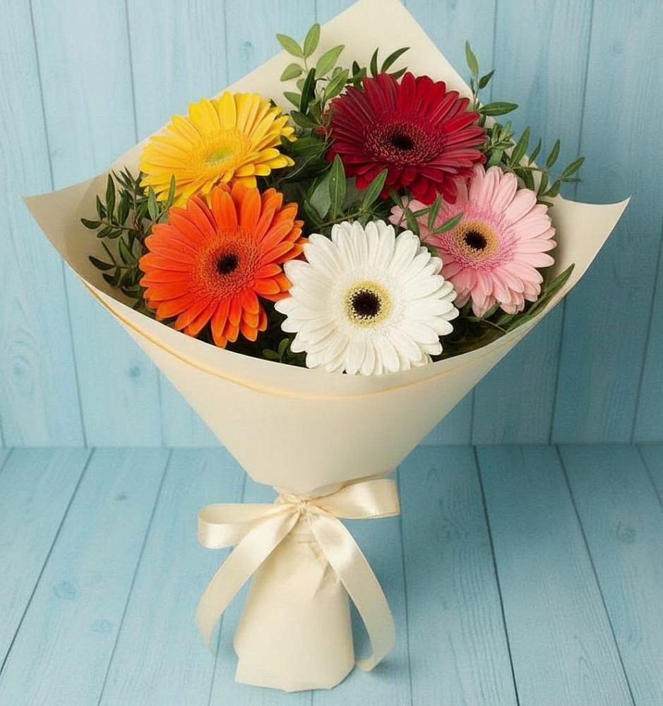 Букет цветов из: Герберы в Темпы
