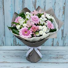Букет цветов из:  Герберы, Альстромерии и Хризантемы в Темпы