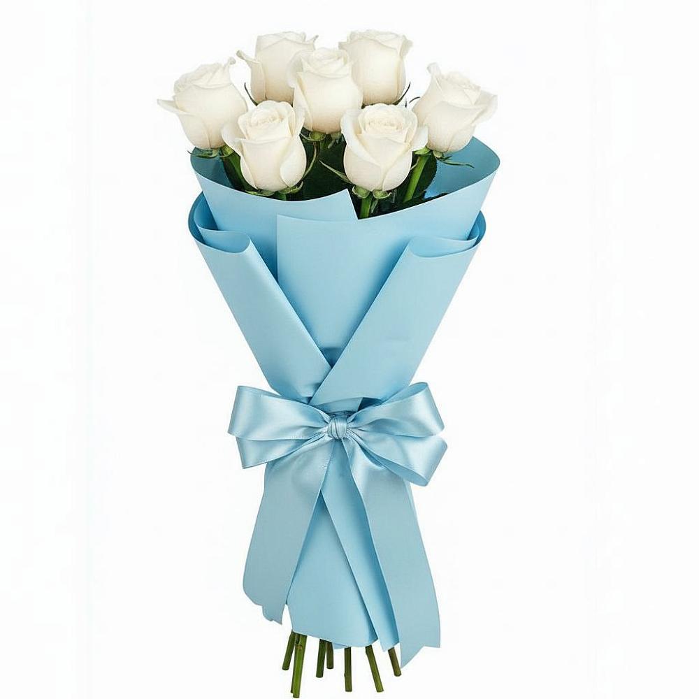Букет 7 белых роз Проуд в Темпы