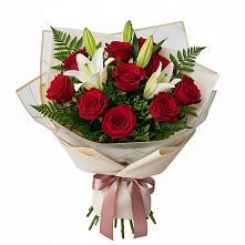 Букет цветов из:  Лилии и Розы в Темпы