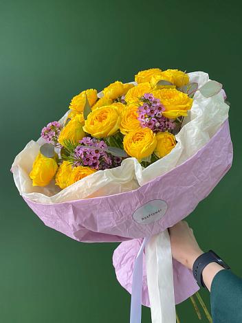 Букет Кустовые желтые розы в Темпы