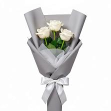 Букет 3 белые розы в Темпы