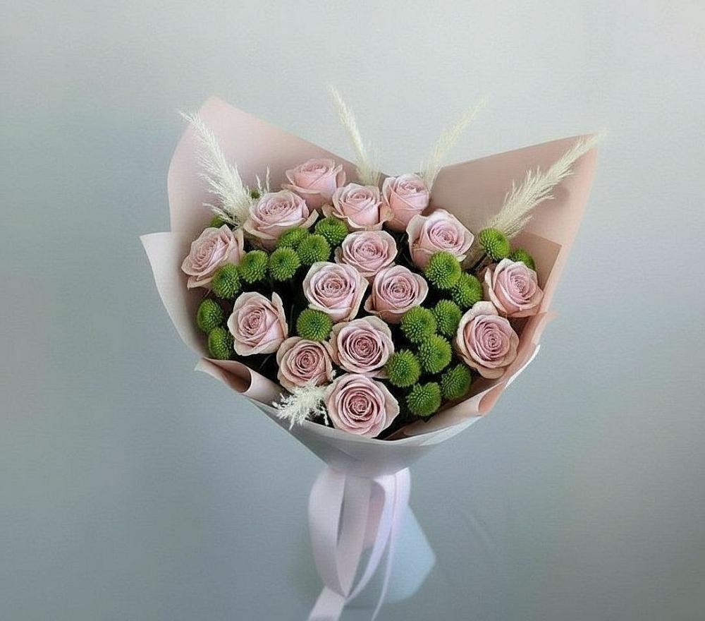 Букет цветов из: Розы и Хризантемы в Темпы