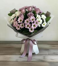 Букет цветов из:  Хризантемы и Розы в Темпы