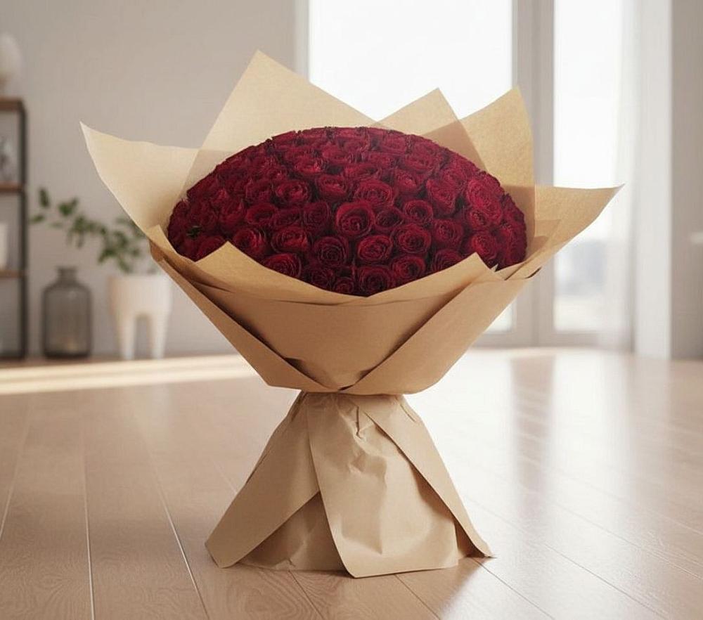 Букет 101 Красная роза в Темпы